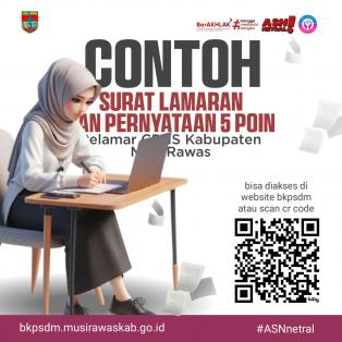 CONTOH SURAT LAMARAN & PERNYATAAN 5 POIN SELEKSI CPNS MUSI RAWAS 2024